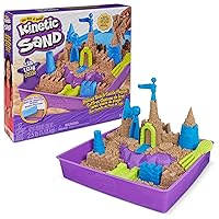 Kinetic Sand, Castle Case with 1lb Teal Play Sand, Multipurpose Play Space  and Storage Container, Sensory Toys for Kids Ages 3 and up