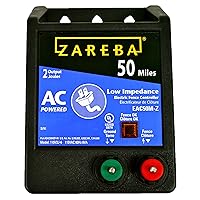 Zareba EAC50M-Z AC-Powered Low-Impendence Electric Fence Charger - 50 Mile Electric Fence Energizer, Contain Animals and Keep Out Predators