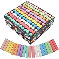 JOYIN 120 Pack Sidewalk Chalk for Kids Giant Box Non-toxic Jumbo Colored Washable Sidewalk Chalk for Toddlers in 10 Colors (120 Pieces)