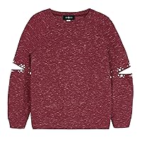 Amy Byer Girls' Big Lace Up Sweatshirt