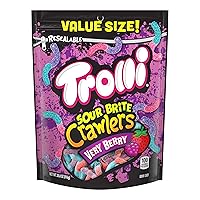 Trolli Sour Brite Crawlers, Very Berry, Sour Gummy Worms, 28.8 Ounce Resealable Bag