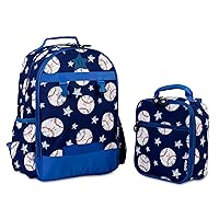 J World New York Unisex Kid's Duet Backpack with Lunch Bag Set, Baseball, One Size