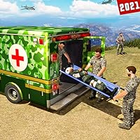 US Army Rescue Ambulance Survival Games - Army Simulator Ambulance Car Driving Simulator 3d Rescue - Emergency Rescue Mission City Games - Off the Road Army Ambulance Driving