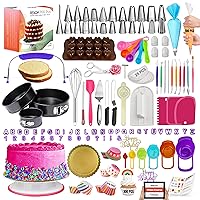 700PCs Cake Decorating Supplies Kit with Baking Supplies- Cake Decorating Tools with Springform Pans, Cake Leveler, Cake Turntable, Numbered Piping Tips, Icing Spatulas, Fondant Tools and More