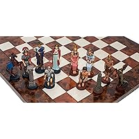 Bello Games New York, Inc. Romans & Egyptian Chessmen Hand Painted Crafted of Solid Pewter. King: 4
