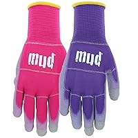 Smart Mud, 2 Pair Pack, Rasberry/Eggplant, PU Coating, Precision Grip, Breathable Shell, Abrasion Resistanec, Touchscreen Compatible