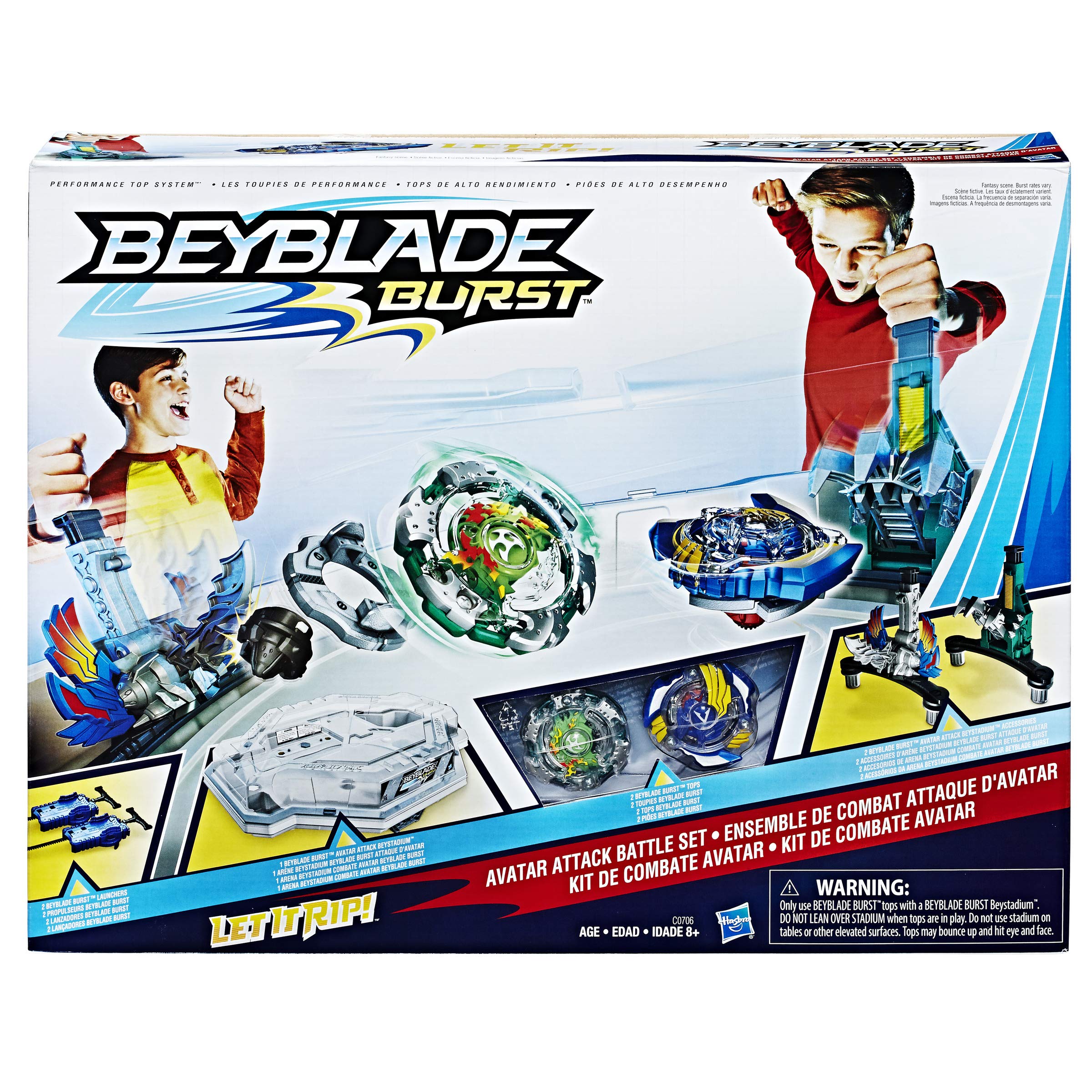 Chuẩn bị cho một trận thi đấu sôi động với BEYBLADE Burst Avatar Attack Battle Set game. Sử dụng chiếc Beyblade của bạn để đánh bại đối thủ và trở thành nhà vô địch trong cuộc thi danh giá này.