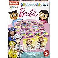 Barbie Fisher-Price Make-A-Match Card Game with Barbie Doll Theme Multi-Level Rummy Style Play Match Color Pictures & Shapes 56 Cards for 2 to 4 Players Gift for Kids Ages 3 Years & Older
