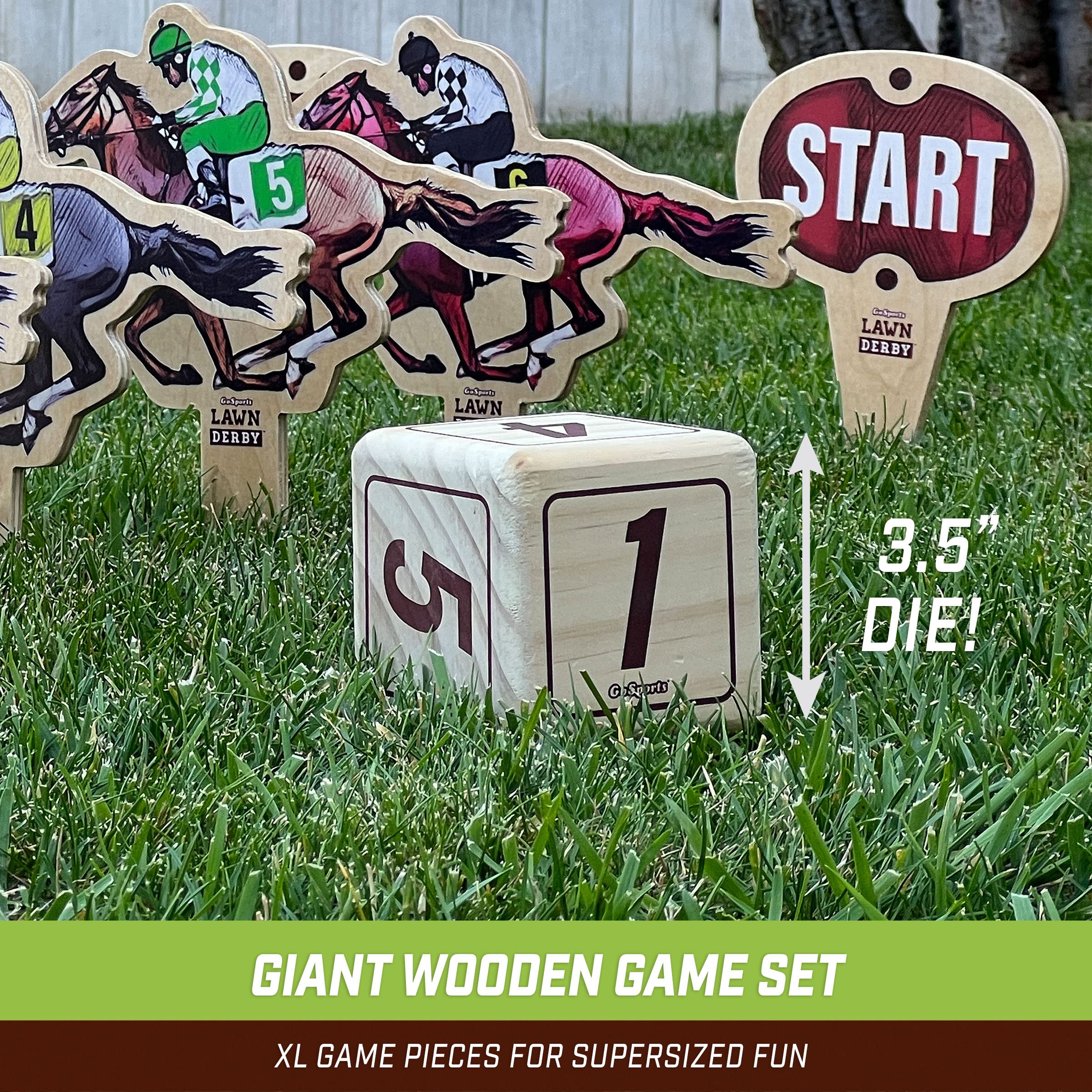GoSports Lawn Derby Outdoor Horse Race Dice Game