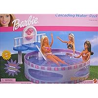 Barbie CASCADING WATER POOL Playset w FOUNTAIN, DECK & SLIDE (2001)