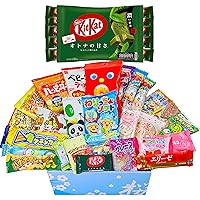 Sakura Box Japanese Snacks & Candy 40 Piece Dagashi Box + Nestle KitKat Koi Matcha 10 Pack