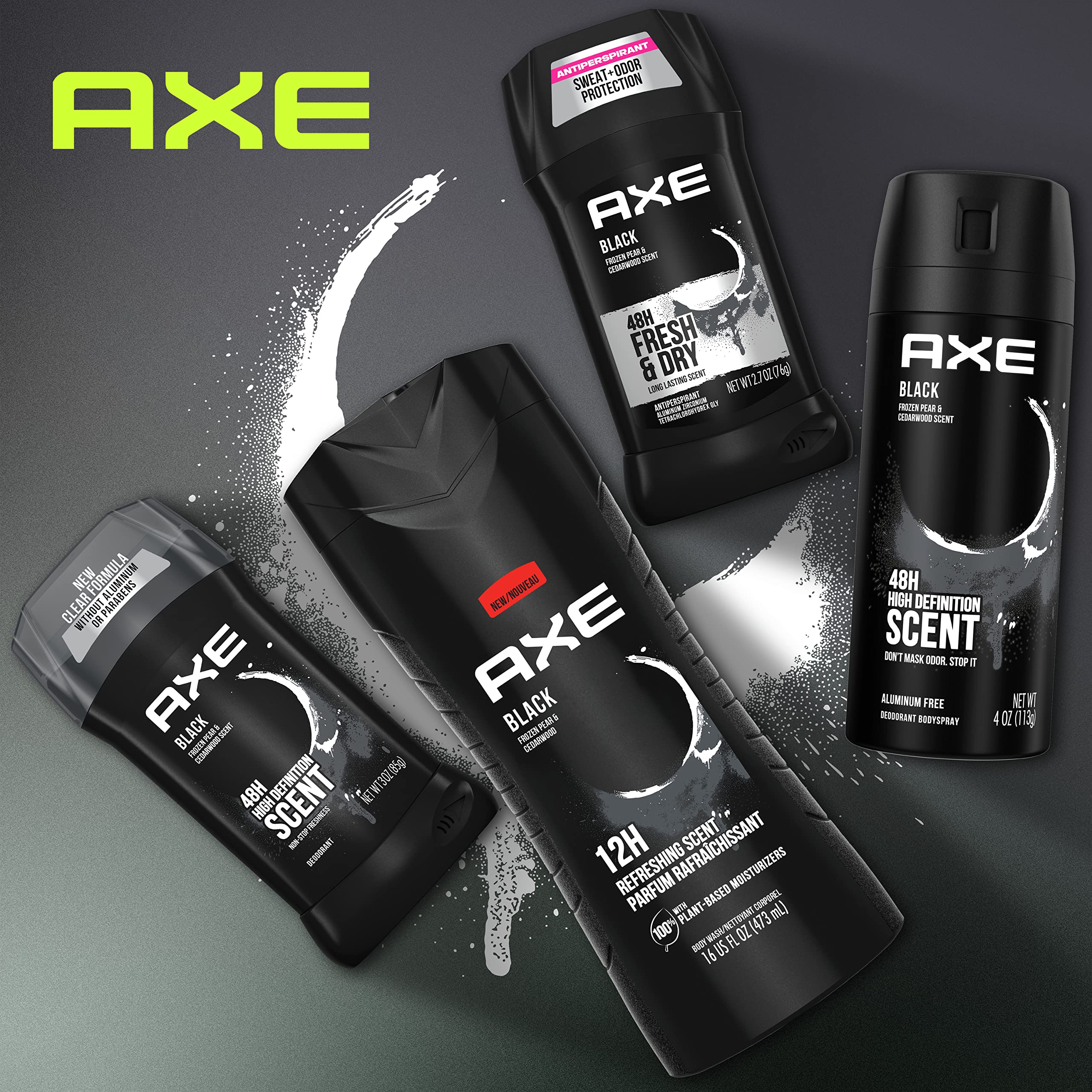 AXE Antiperspirant Stick For Men 48 Hour Sweat And Odor Protection For Long Lasting Freshness, Black Frozen Pear & Cedarwood Men's Deodorant 2.7oz 12 Count