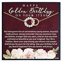 17th Birthday Gift for Women Birthday Gift for 17 Year Old Girl Gifts for Her Bday Gift Ideas for 17 Birthday Jewelry Gift for Women Age 17 - Two Linked Circles Necklace