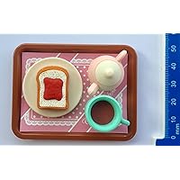 Iwako Slide Bread with Teapot and Drink on Tray Eraser Set from Japan