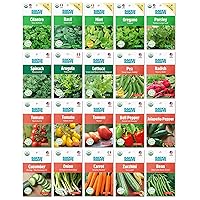 Back to the Roots Organic Seed Bundle - Herbs and Vegetables Variety Pack for Planting - Assorted Non-GMO Seed Mix for Beginner Indoor and Outdoor Gardening, (Pack of 20)