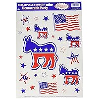 Beistle Democratic Peel 'N Place 1 Sheet Voting Party Wall Clings, 12