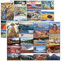 Yellowstone & Our National Parks 2X Jigsaw Puzzles Bundle - 1000 Piece Puzzles - Zion, Yosemite, Acadia, Arches, Crater Lake + More