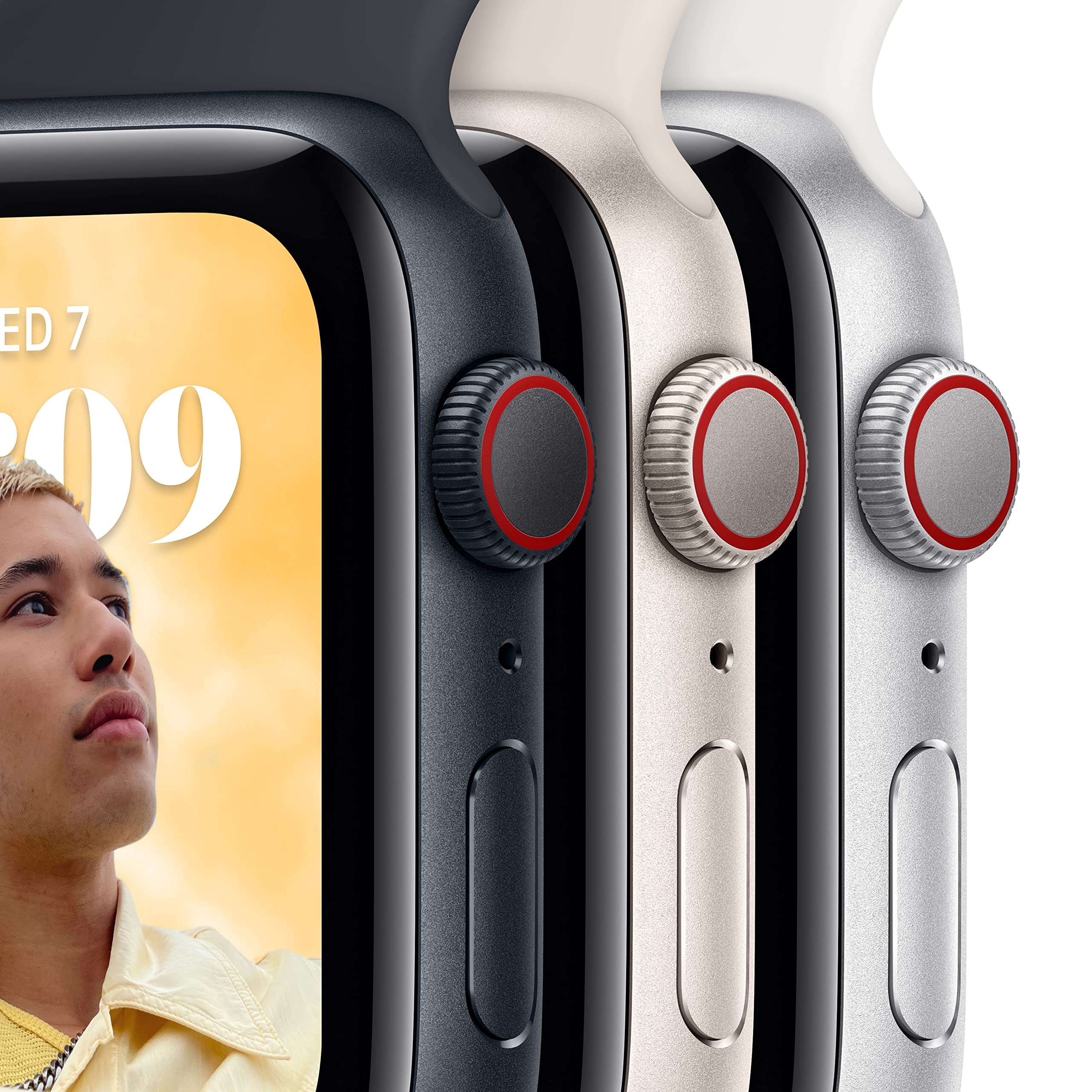 Apple Watch SE (2nd Gen) [GPS 44mm] Smart Watch w/Starlight Aluminum Case & Starlight Sport Band - M/L. Fitness & Sleep Tracker, Crash Detection, Heart Rate Monitor, Retina Display, Water Resistant