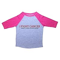 Cancer Awareness Toddler Tee/I Fight Cancer/Unisex 3/4 Raglan Shirt for Kids