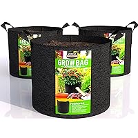 Utopia Home 3-Pack 20 Gallon Fabric Grow Bags, Heavy Duty Thickened Fabric Planters Pots, Aeration Fabric Pots with Handles, Nonwoven Fabric Bags Suitable for Vegetables Flowers Mushroom (Black)