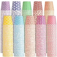 1000 Pack Multicolor 5 oz Paper Cups Bulk Colorful Disposable Cups Hot/Cold Drinking Cups 5 oz Dessert Cups Small Mouthwash Cups Bathroom Cups for Travel, Parties and Events, BBQs, 10 Colors