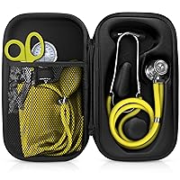 ASA TECHMED Medical Starter Kit - Stethoscope, Durable Blood Pressure Monitor, and EMT Shears and Protective Carrying Case Ideal for Healthcare Professionals, Yellow