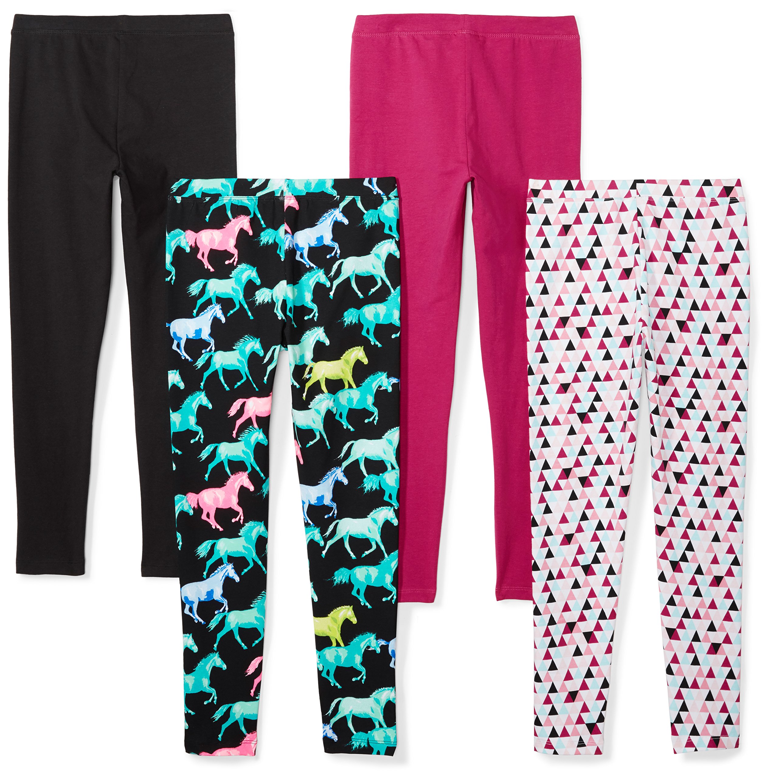 Amazon Essentials Girls and Toddlers' Leggings (Previously Spotted Zebra), Multipacks