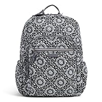 Vera Bradley Women's Cotton Campus Backpack, Charcoal Medallion, One Size