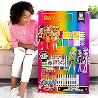 Rainbow High Ultimate Jewelry Studio, 2500+ Beads, Create 50+ Pieces of Jewelry, Toys, Great Bead Kit for Sleepovers, Girls Night, Weekend, DIY Alphabet Bracelets for Kids Ages 6, 7, 8, 9
