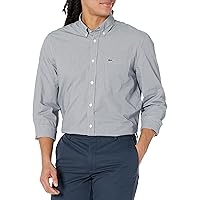 Lacoste Men's Long Sleeve Regular Fit Gingham Button Down Shirt