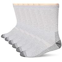 Fruit of the Loom mens Cotton Work Gear Crew Socks | Cushioned, Wicking, Durable | 6 Pack