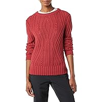 Amazon Essentials Women's 100% Cotton Crewneck Cable Sweater-Discontinued Colors