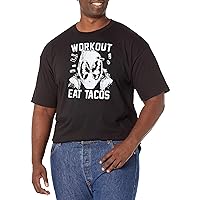 Marvel Big & Tall Deadpool Workout Tacos Men's Tops Short Sleeve Tee Shirt