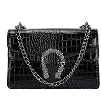 Aiqudou Crossbody Bag and Satchel Purse for Women - Fashion Snake Print Chain Purse Luxury PU Leather HandBag