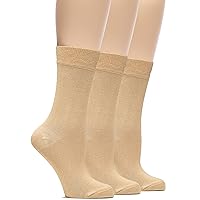 Hugh Ugoli Womens Bamboo Dress Socks, Thin Soft Crew Socks for Business &Trouser & Casual & Non-Binding, 3-6 Pairs