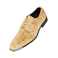 Amali Chadwick, Mens Dress Shoes - Lace Up Oxford Shoes for Men - Tuxedo Shoes, Paisley Pattern, Metal Tip, Mens Designer Shoes