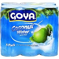 Goya Foods Coconut Water with Real Coconut Pieces, 6 Pack - 50.4 Ounce (Pack of 5)
