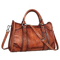 Iswee Genuine Leather Satchel Tote Bag Purses Top Handle Handbag Designer Ladies Cross Body Bag for Travel