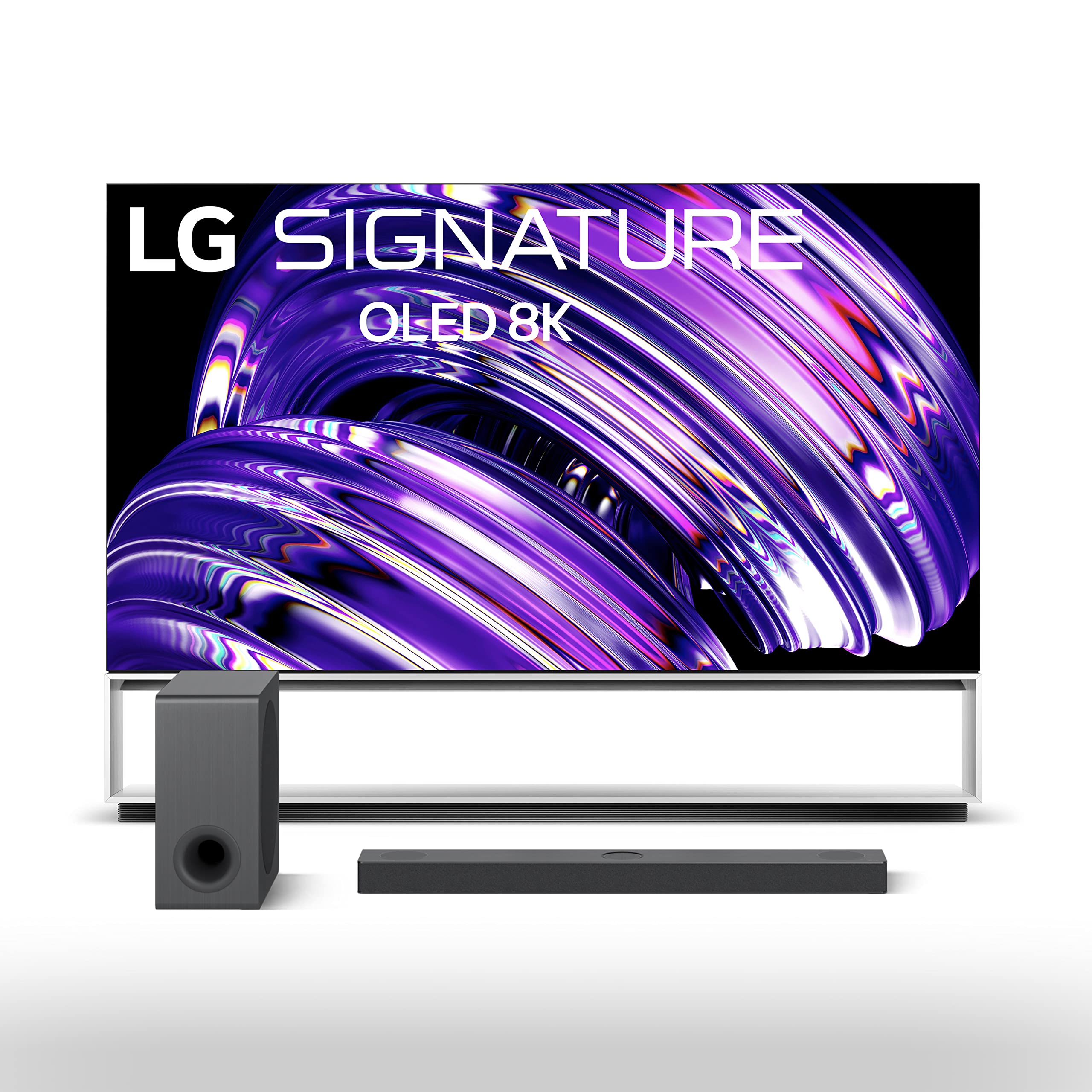 LG Signature 88-inch Class OLED Z2 Series 8K Smart TV with Alexa Built-in OLED88Z2PUA S80QY 3.1.3ch Sound Bar w/Center Up-Firing, Dolby Atmos DTS:X, Works w/Alexa, Hi-Res Audio, IMAX Enhanced