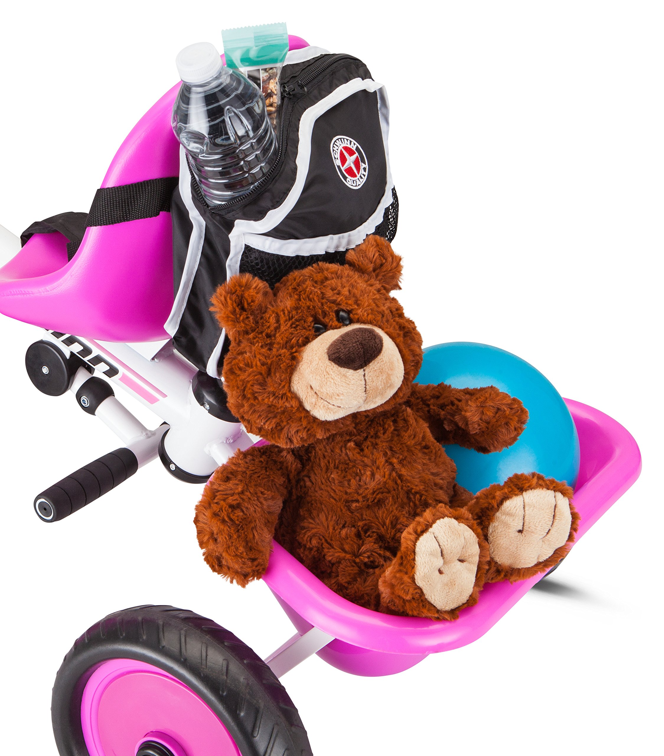 Schwinn Easy Steer Bike for Toddler, Kids Tricycle with Removable Push handle, Steel Trike Frame, Boys and Girls Ages 2-4 Year Old, Pink