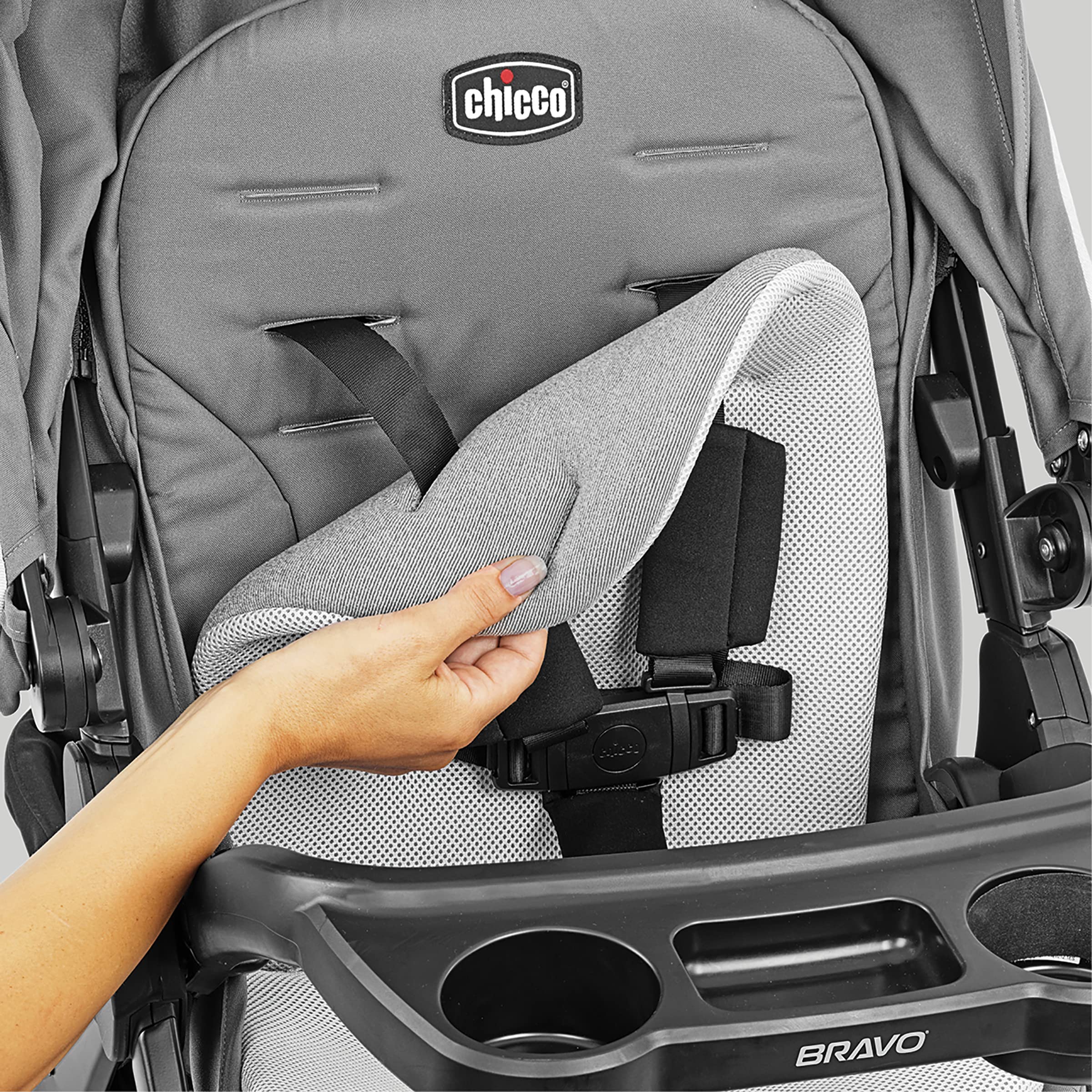 Chicco Bravo® LE Trio Travel System, Bravo® LE Quick-Fold Stroller with KeyFit® 30 Zip Infant Car Seat, Car Seat and Stroller Combo | Harbor/Navy