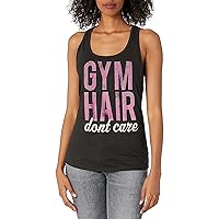 Women's Gym Hair Don't Care Ideal Racerback Graphic Tank Top