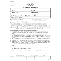 Custom Tanning Salon Release Form in Black & White / 8 1/2 X 11