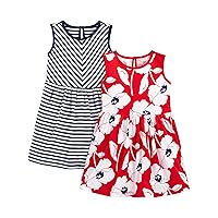 Girls' Short-Sleeve and Sleeveless Dress Sets, Pack of 2