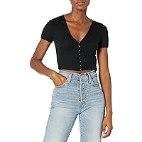 French Connection Women's Sheilla Jersey Hook and Eye Cropped Top