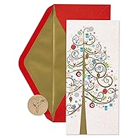 Papyrus Boxed Christmas Cards with Envelopes, Joyful Christmas Celebration, Tree (16-Count)