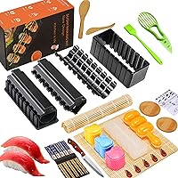 Upgraded 31 in 1 Sushi Making Kit for Beginners & Sushi Lovers, Sushi Making Kitchen Accessories Like Bamboo Mats, Chef's Knife, Nigiri/Rice Ball Shaker/Gunkan Sushi Rice Mold and More