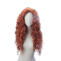 Long Copper Red Curly Wave Inspired Merida Brave Wig Heat Resistant Synthetic Hair cosplay wig