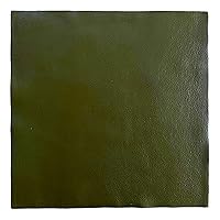 Natural Grain Cow Leathers: 12'' x 12'' Pre-Cut Leather Pieces (Olive, 1 Piece)