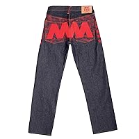 x 4A Like Black 5 Star red Embroidered Jeans REDM2907